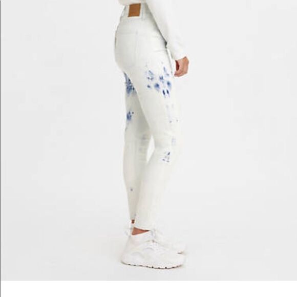 LEVI’S tie dye jeans mile stretch high super skinny high rise high waisted 29 - Picture 6 of 14